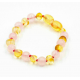 Bracelet d'ambre et quartz rose