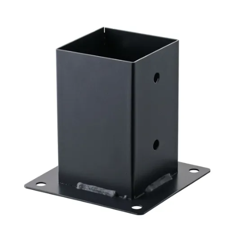 Support de poteau à fixer gris pour poteau bois, H.9 x P.9 cm, 91x91x100 mm