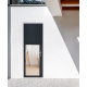 Pte fenêtre av.volet roul.PVC Essentiel H.215xl.90cm gris ext/blanc int 1vt tirG