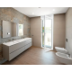 Pte fenêtre av.volet roul.PVC Essentiel H.215xl.90cm gris ext/blanc int 1vt tirG