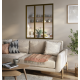 Verrière bronze en aluminium fixe mat 3 carreaux, H.130 x l.93.2 cm