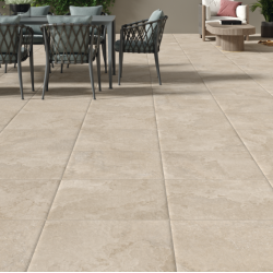 3.24 m² de Carrelage sol intérieur/extérieur effet pierre beige Lakos l.60 x L.60 cm ARTENS