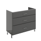 Meuble sous-vasque 3t l.100 x H.84 x P.45.2 cm gris anthracite Opale