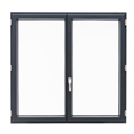 Fenêtre alu Essentiel H.135xl.140cm gris 2 vantaux