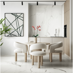 13.44 m² de Carrelage sol effet marbre blanc Rimini brillant l.120 x L.280 cm