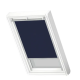Store fenêtre de toit VELUX occultant manuel bleu foncé DKL P04, cadre gris