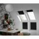 Store fenêtre de toit VELUX occultant manuel bleu foncé DKL P04, cadre gris