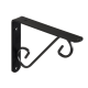 Equerre Volute acier peint noir, H.20 x P.15 cm