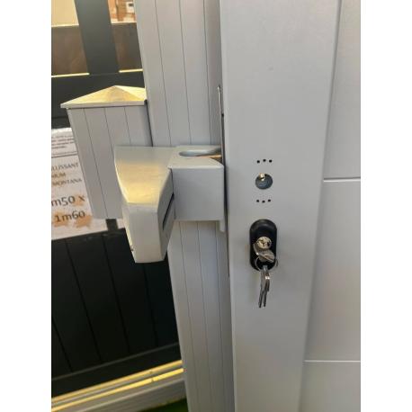 Portail coulissant en aluminium gris clair 25OOx1600