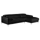 Canapé d'angle en cuir SOLANGE - Noir - Angle droit