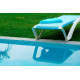 Bain de soleil de jardin en résine injectée Acqua bleu