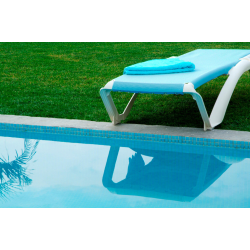 Bain de soleil de jardin en résine injectée Acqua bleu