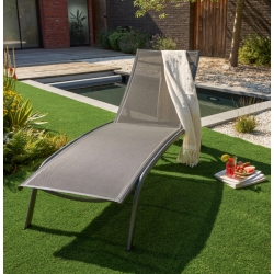 Bain de soleil RIVERA 4 positions gris anthracite