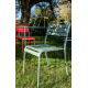 Chaise de jardin CAFE empilable en métal coloris vert agave