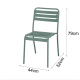 Chaise de jardin CAFE empilable en métal coloris vert agave