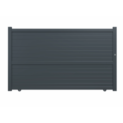 Portail coulissant aluminium Lima gris anthracite GARDENGATE, l.350 x H.180.6 cm