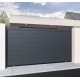 Portail coulissant aluminium Prado gris, l.400 x H.177 cm