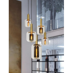 Suspension Joanet verre, fumée, Diam.50 cm, E27
