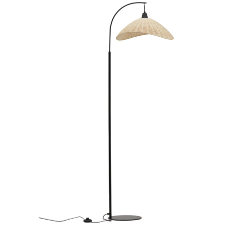 Lampadaire Kasteli nature, métal, noir, H.175 cm, E27