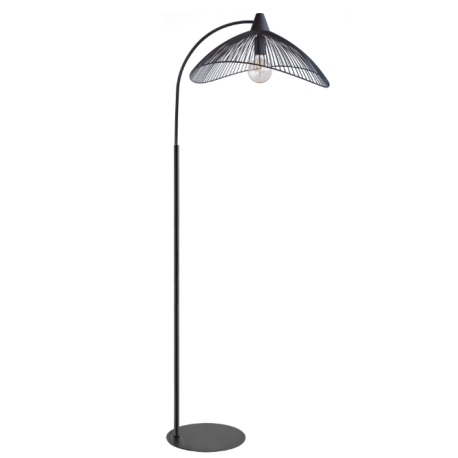 Lampadaire Kasteli, acier, noir, H.175 cm, E27