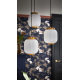 Suspension Gosse porcelaine, blanc, l.40 cm, E27