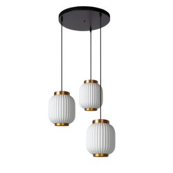 Suspension Gosse porcelaine, blanc, l.40 cm, E27