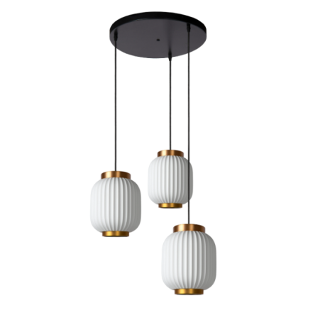 Suspension Gosse porcelaine, blanc, l.40 cm, E27