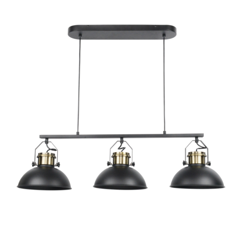 Suspension Ted fer, noir, Diam.25.5 cm INSPIRE, E27