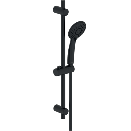 Pommeau de douche 3 jets, flexible et barre noir JACOB DELAFON Oscar