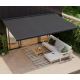 Store banne motorisé 3.95 x 3.5 m Loby gris LED, toile acrylique gris