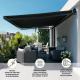 Store banne manuel 3.95 x 3 m Nori S gris, toile acrylique gris