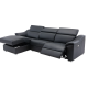 Canapé d'angle relax électrique en cuir  supérieur noir PEDRERA - Angle gauche