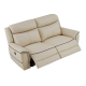 Canapé 3 places relax électrique en cuir beige ADELIO