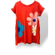 Robe rouge motif fleur