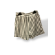 Short à rayures verticales gris / écru