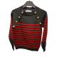 Pull rayé noir et rouge 4ans