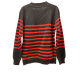 Pull rayé noire et rouge 6ans