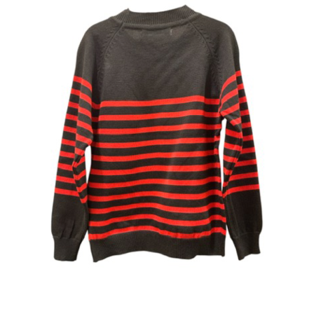 Pull rayé noire et rouge 6ans