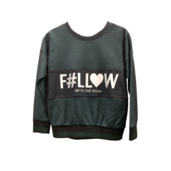 Ensemble sweat-shirt vert et tee shirt noir , 8 ans 