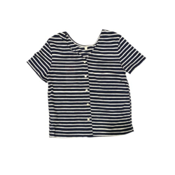Tee shirt raye blanc et bleu marine 