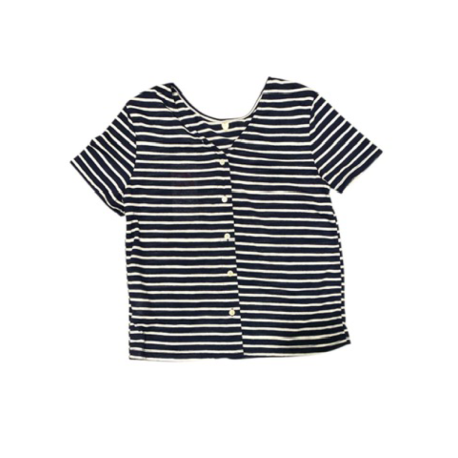 Tee shirt raye blanc et bleu marine 
