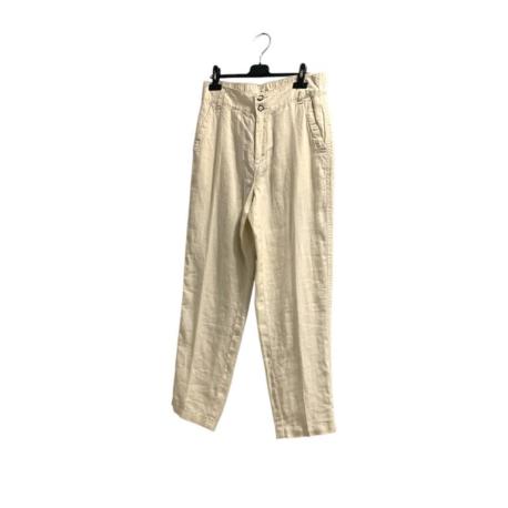 PANTALON LIN ECRU TAILLE 34