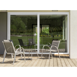 Baie coulissante alu avec volet roulant rad. 215x240 blanc Premium Rome dorm120