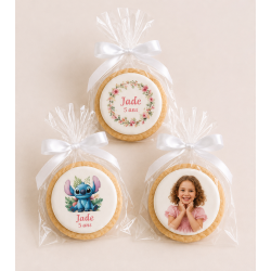20 Biscuits personnalisés avec noeud en satin