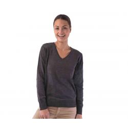 Pull col v femme