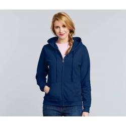 Sweat capuche grand zip femme
