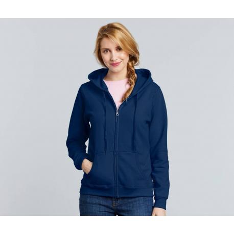 Sweat capuche grand zip femme