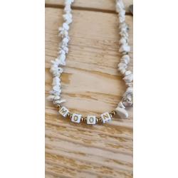 Collier Moon pierres blanches