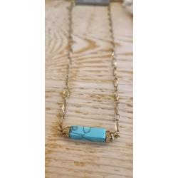 Collier rectangle turquoise